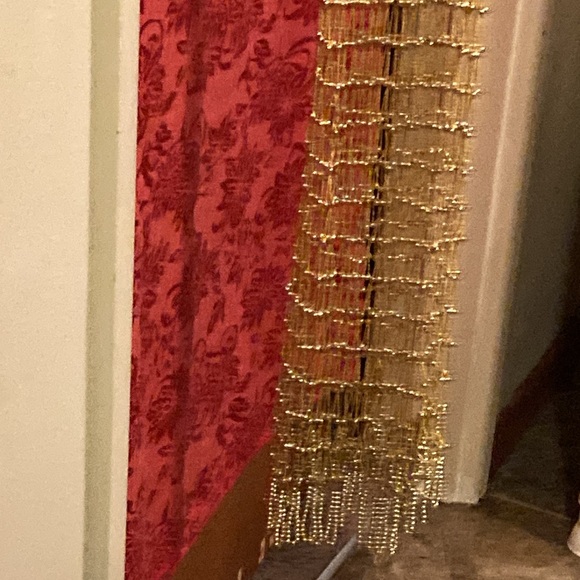 Gold Beaded  Fish Net Dress.. Open Back With Pearl Button! - Picture 3 of 3